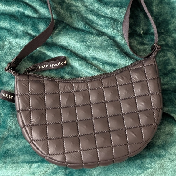 Kate Spade Quilted Charcoal Crossbody Bag - Picture 2 of 5